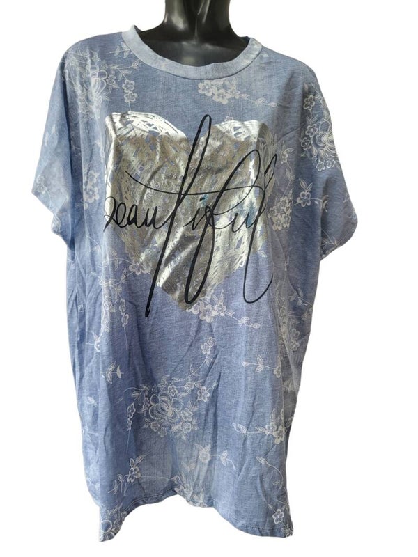 Tshirt "jeansoptik" hellblau, Gr. 44 - 46/48, 1x verfügbar