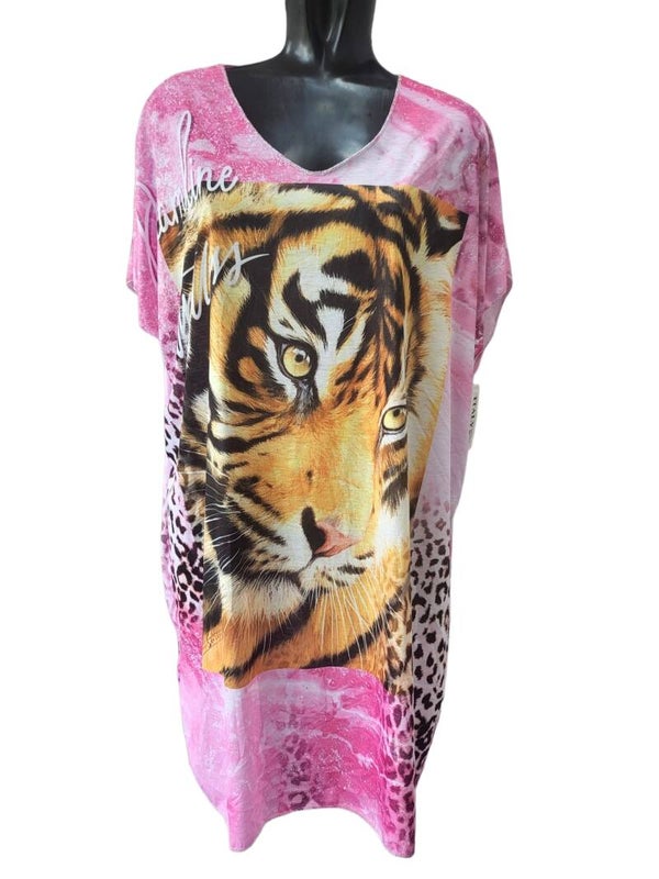 Longshirt pink "Leopard", Gr. 40 - 44/46, 1x verfügbar