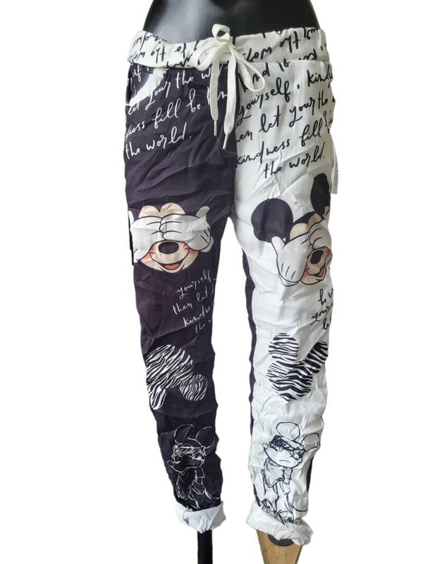 Mickey Maus Stretchhose schwarz/weiss, Gr. 38/42, 2x verfügbar