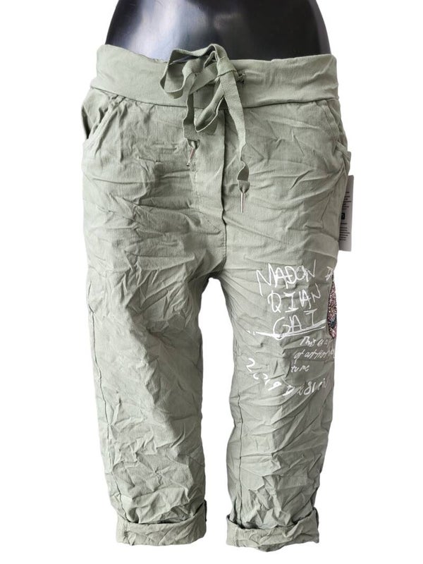 Stretchhose kurz khaki "Totenkopf", Gr. 38 - 42, 1x verfügbar