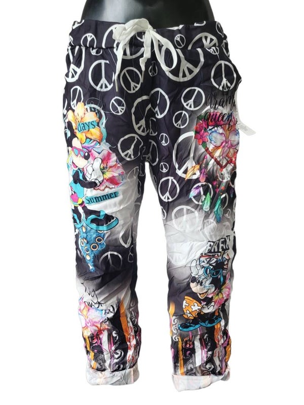 Mickey Maus Stretchhose schwarz, Gr. 46/48, 2x verfügbar