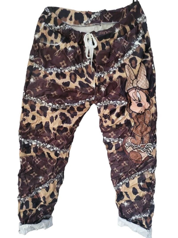 Stretchhose leopard "Mickey Maus", Gr. 44/46, 1x verfügbar