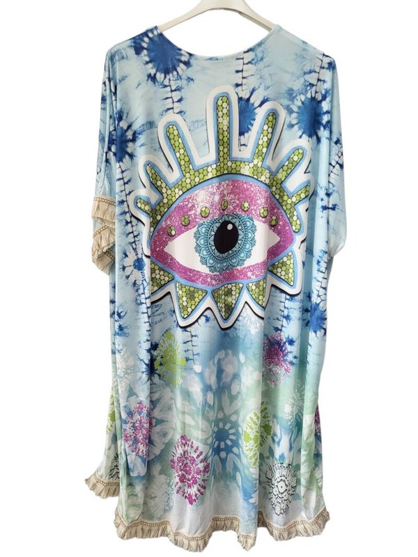 Cardigan "blue eye", Gr. onesize bis 44/46, 1x verfügbar