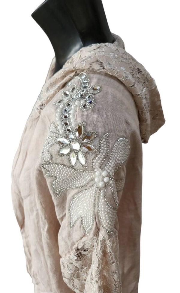 "Eyecatcher" beige mit Kapuze, Gr. 38 - 42, 1x verfügbar