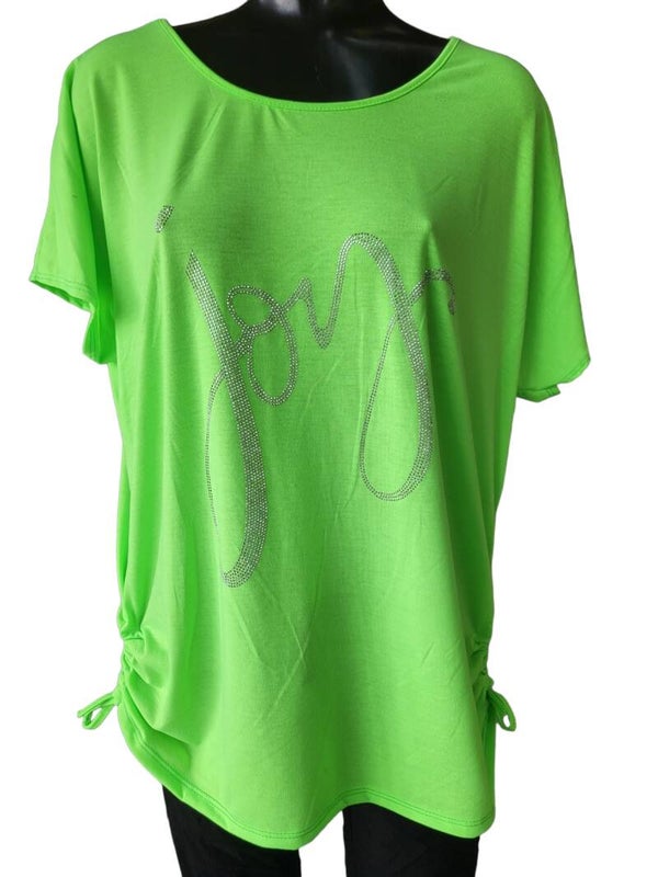 Shirt neon grün "Joy", Gr. 38 - 44, 1x verfügbar