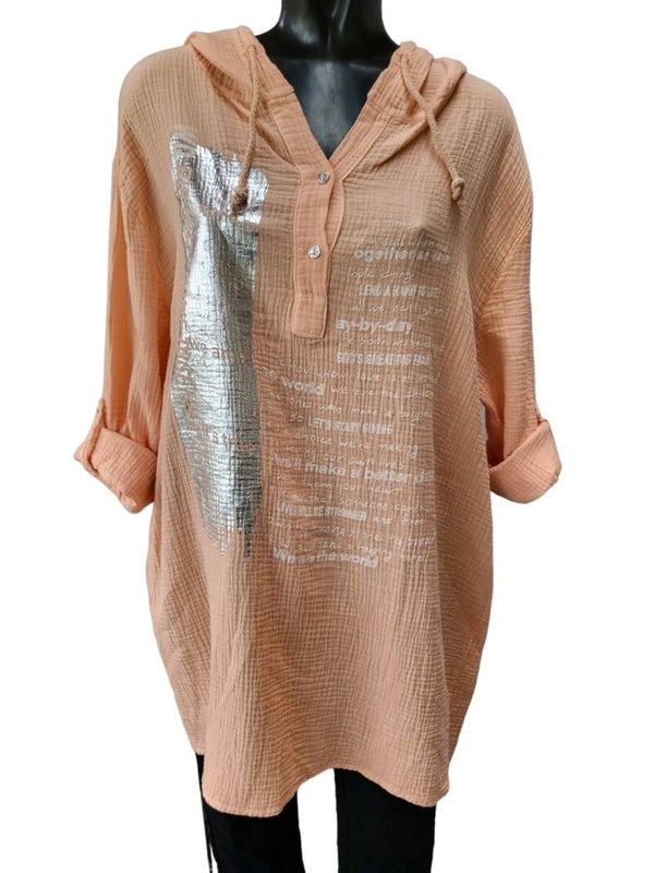 Kapuzenshirt lachs, Gr. 38 - 44, 1x verfügbar