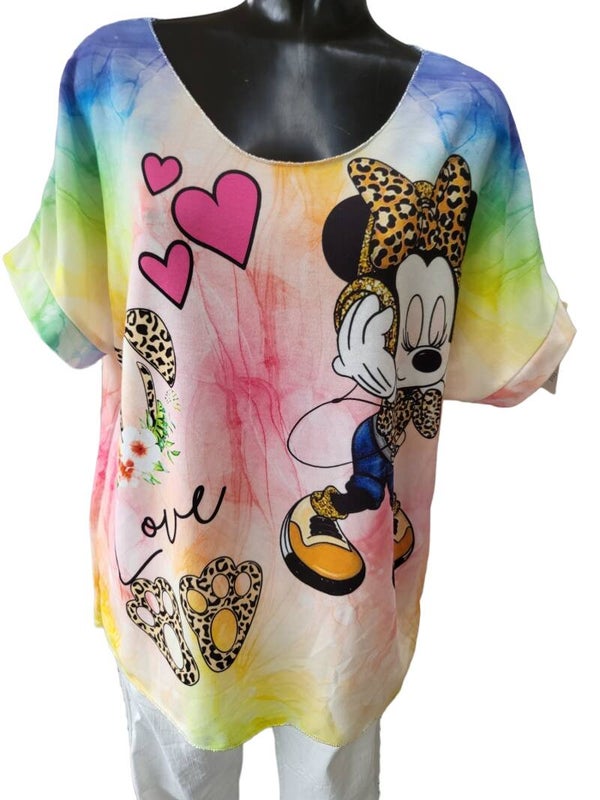 Tshirt bunt "Minnie Maus", Gr. 38 - 42/44, 1x verfügbar