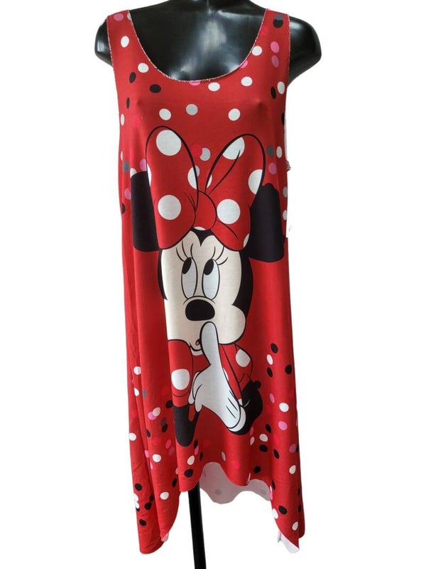 Sommerkleid vokuhila "Minnie Maus" rot, Gr. 38 - 42/44, 1x verfügbar