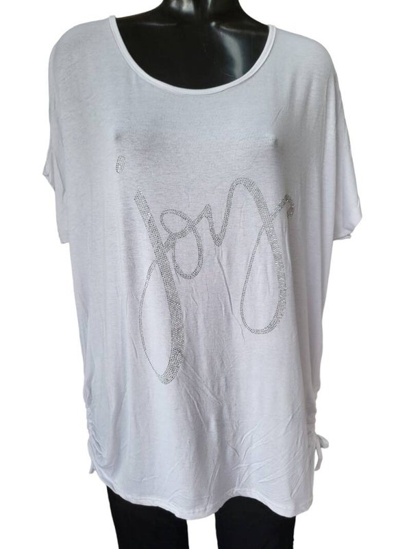 Shirt weiss "Joy", Gr. 38 - 44, 1x verfügbar