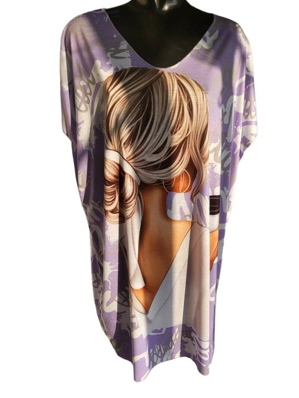 Longshirt violett "Women with Coffee", Gr. 38 - 44, 1x verfügbar