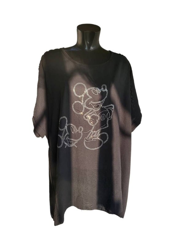 Tshirt schwarz "Mickey Maus", Gr. 40 - 44/46, 1x verfügbar