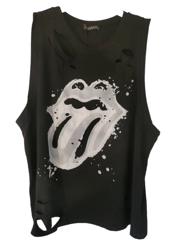 Tshirt schwarz "Zunge", Gr. 38 - 42 - 1x verfügbar
