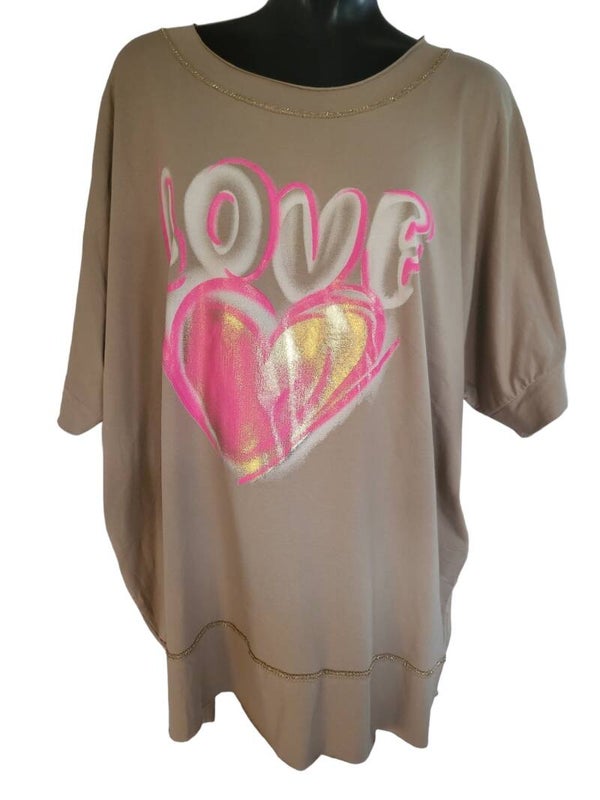 Tshirt beige "LOVE", Gr. 38 - 44, 2x verfügbar