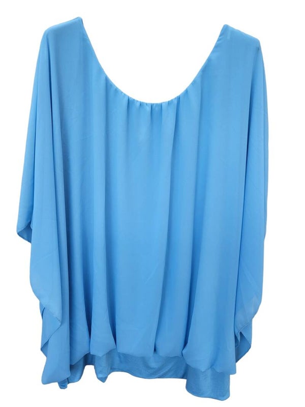 Fledermaus-Shirt hellblau XXL, Gr. 46 - 52, 2x verfügbar