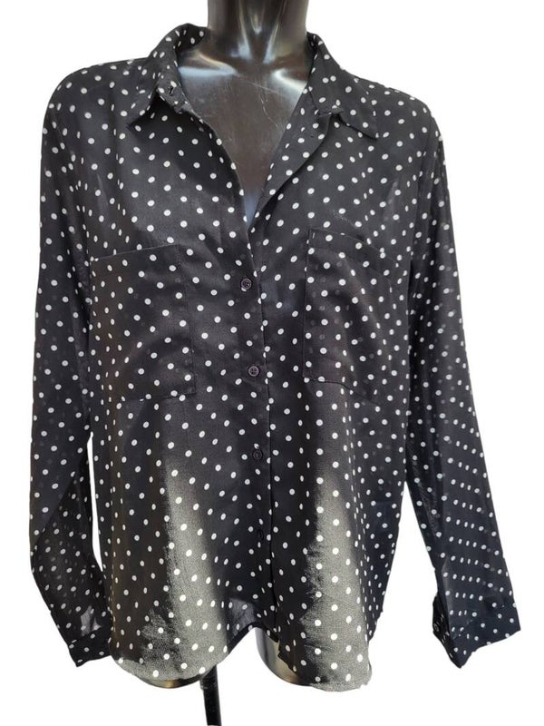 Bluse schwarz/weiss gepunktet, Gr. 38/40 - 1x verfügbar