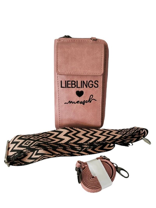 Kombitasche aus Portemonnaie & Handyfach rosa "Lieblingsmensch" - 1x verfügbar