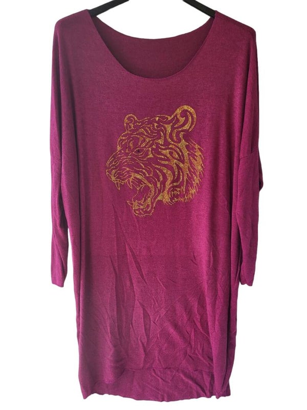 Longpullover brombeere "Tiger", Gr. 38 - 42, 1x verfügbar