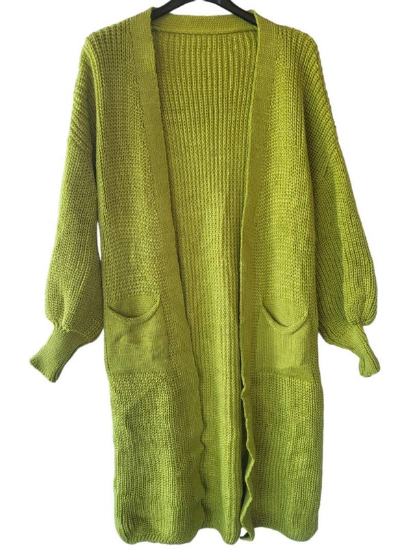 Cardigan strick senf, Einheitsgrösse, 1x verfügbar