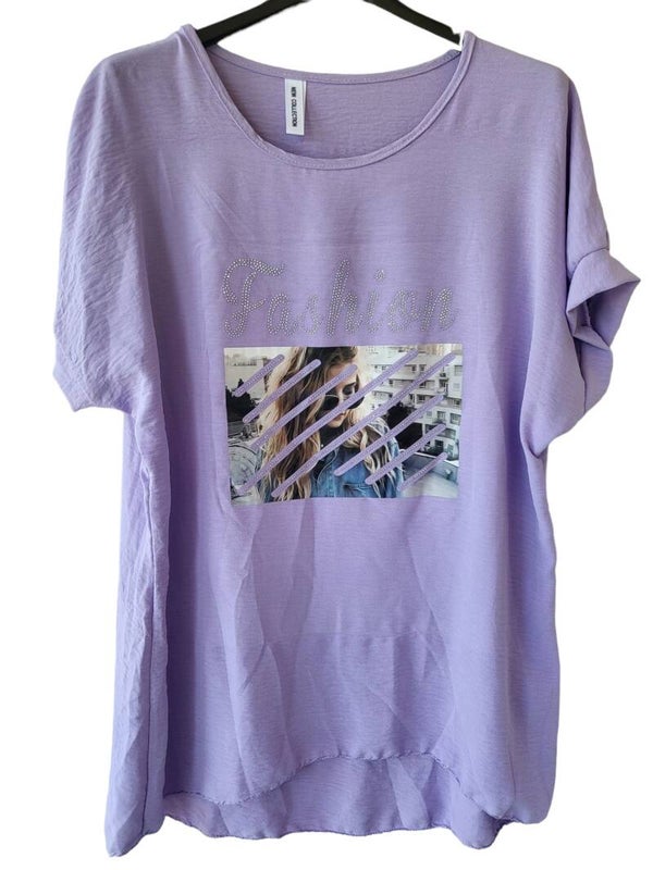 Tshirt lila "FASHION", Gr. 38 - 42, 1x vergügbar