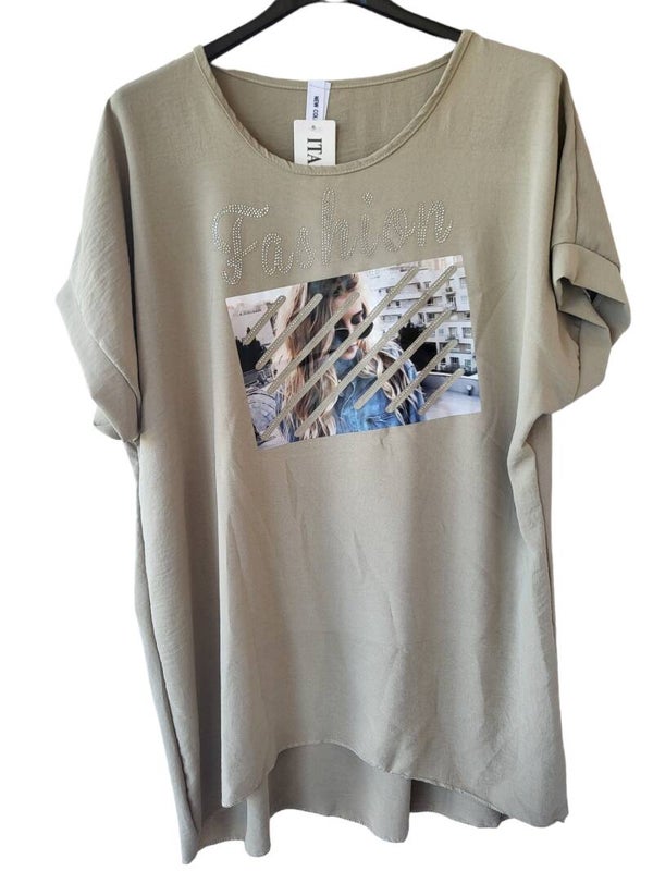 Tshirt beige "FASHION", Gr. 38 - 42, 1x vergügbar
