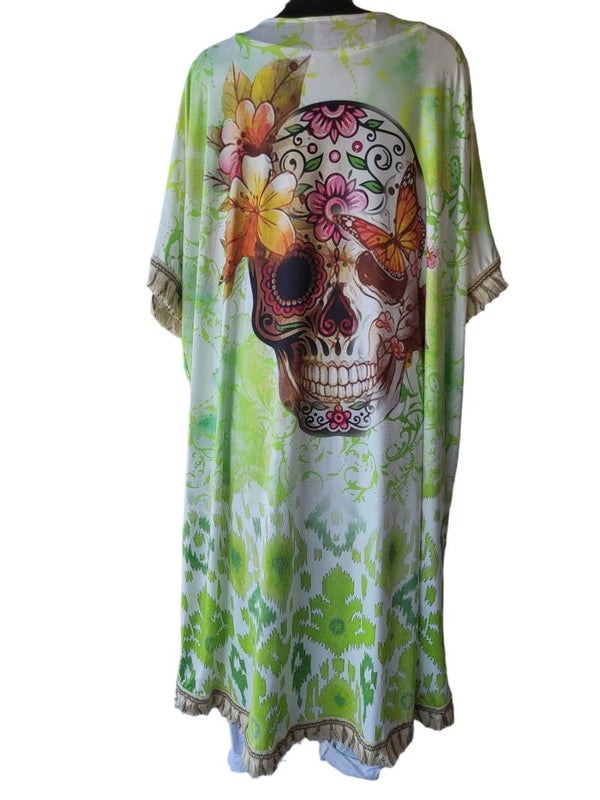 Cardigan grün "skull", Gr. onesize bis 44/46, 2x verfügbar