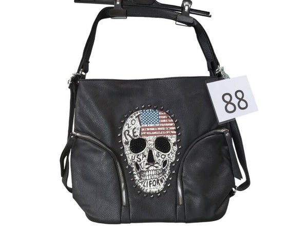 Handtasche schwarz "Skull USA" - 1x verfügbar