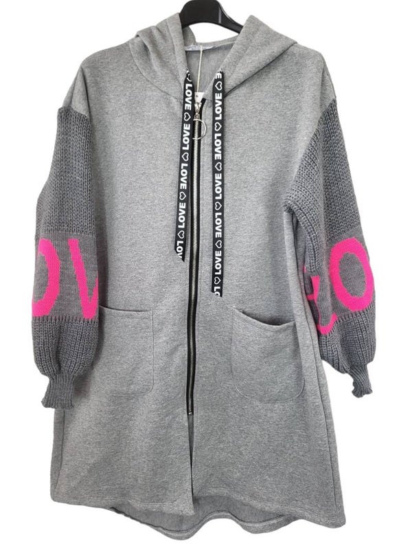 Jäggli grau "LOVE", Gr. 38 - 42/44 - 2x verfügbar