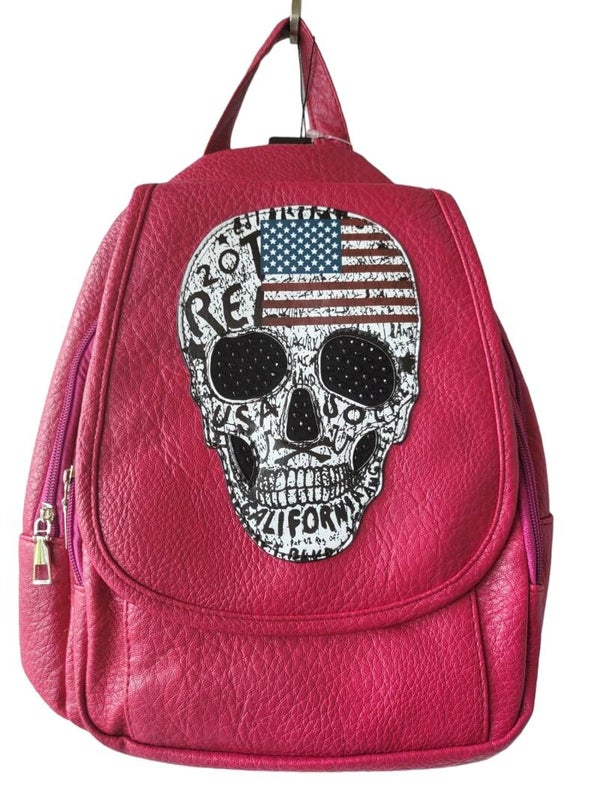 Rucksack mit Lasche pink "Skull" - 1x verfügbar