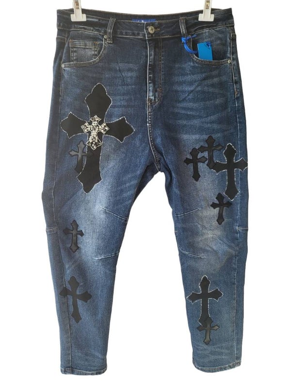 Jeans mit "Kreuz", Gr. XL (44/46) - 1x verfügbar
