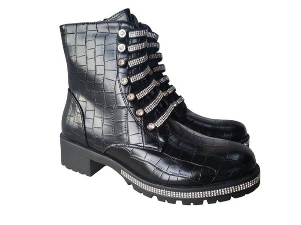 Boot schwarz "Bling Bling", Gr. 38 - 1x verfügbar