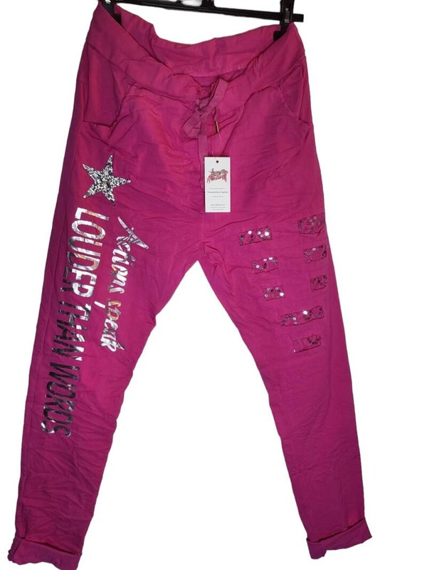 Stretchhose pink "Stern", Gr. 38 - 42, 1x verfügbar