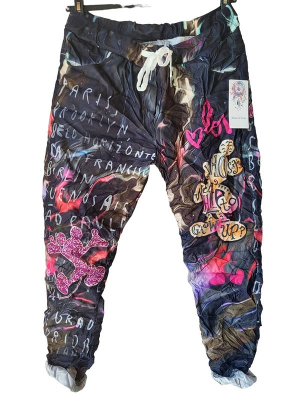 Stretchhose schwarz/pink, Gr. 38- 40/42, 2x verfügbar