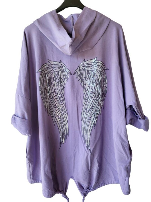 Cardigan lila dünn "Engelsflügel", Gr. One size (bis 44), 3x verfügbar