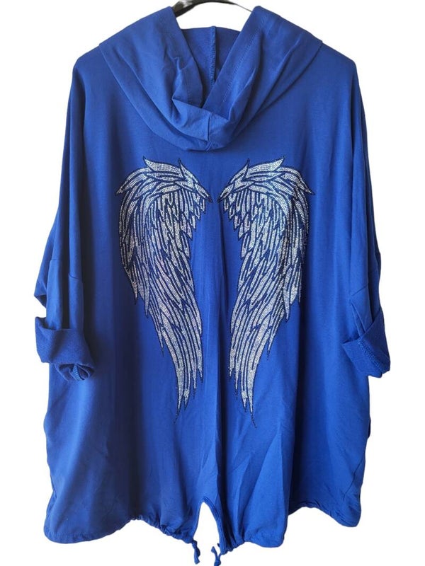 Cardigan blau dünn "Engelsflügel", Gr. One size (bis 44), 3x verfügbar