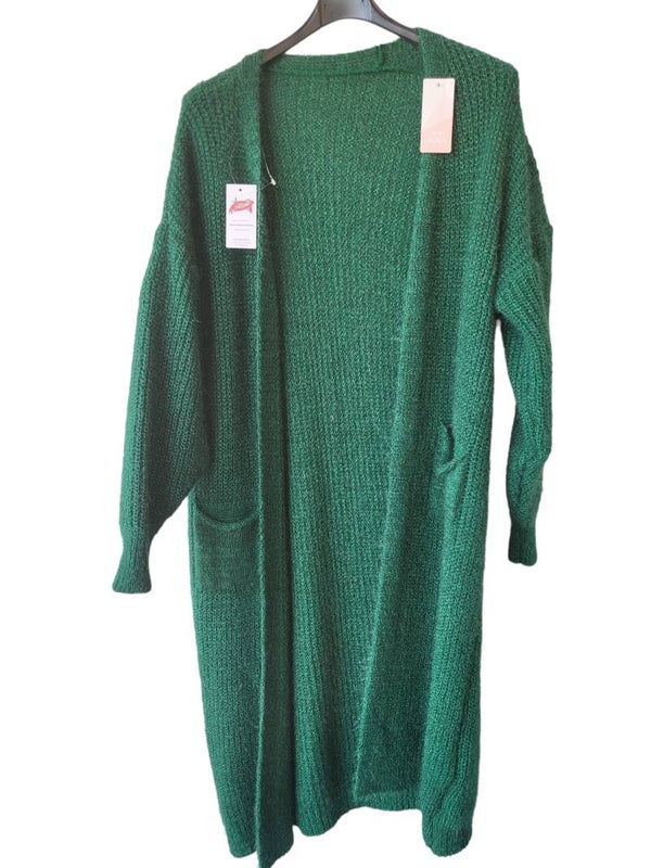 Cardigan dick - grün - Glitzerschimmer, Gr. One size 38 - 44