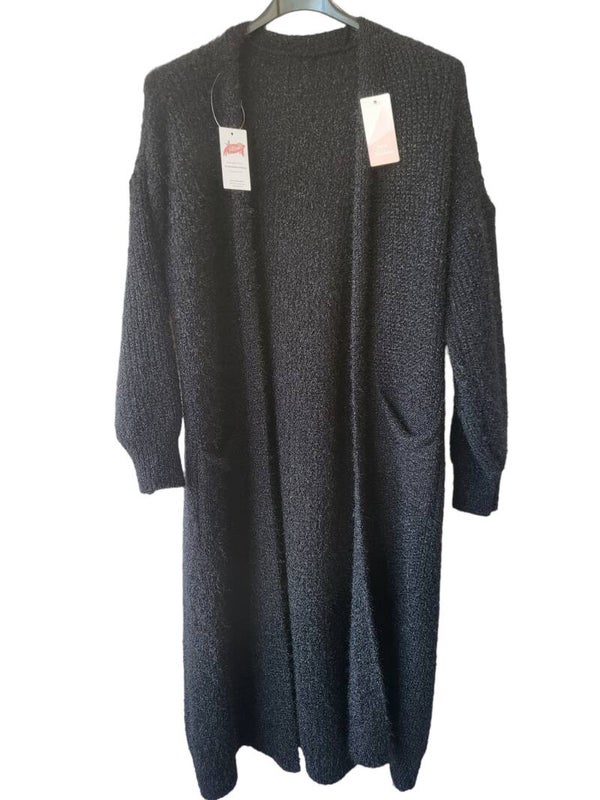Cardigan dick - schwarz - Glitzerschimmer, Gr. One size 38 - 44