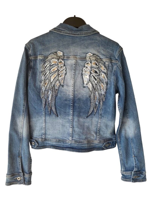 Jeansjacke "Engelsflügel", Gr. S (36), 1x verfügbar