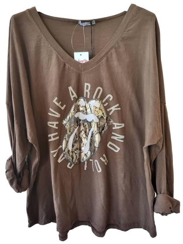 Sweatshirt schokolade "ROCK", Gr. 38 - 42, 1x verfügbar