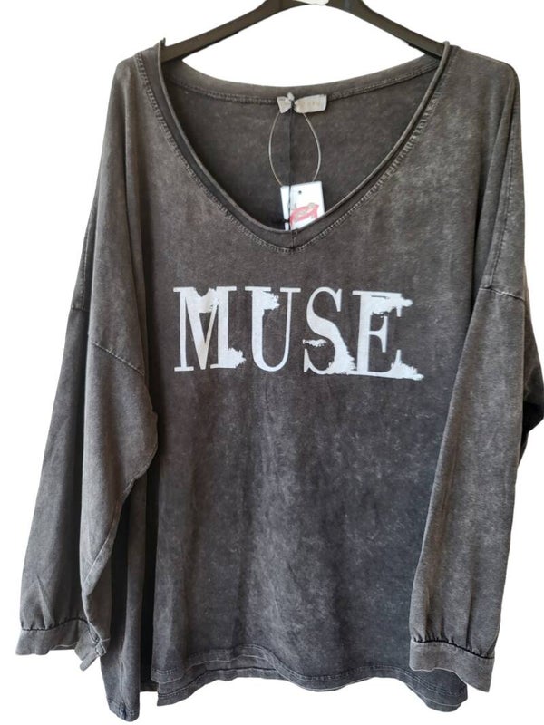 Langarmshirt anthrazite "MUSE", Gr. 38 - 42, 1x verfügbar