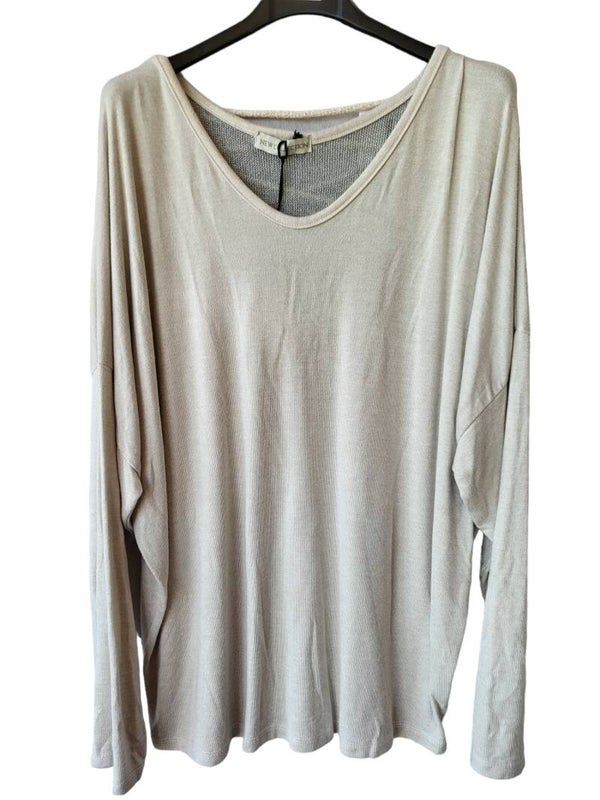 Sweatshirt beige mit Schnürung, Gr. 38 - 42, 1x verfügbar
