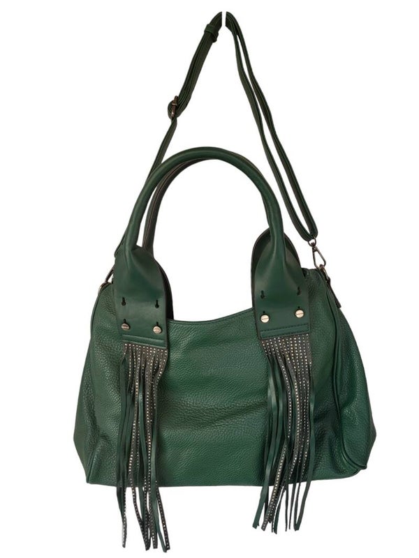 Handtasche grün "Glitzerfransen", 1x verfügbar