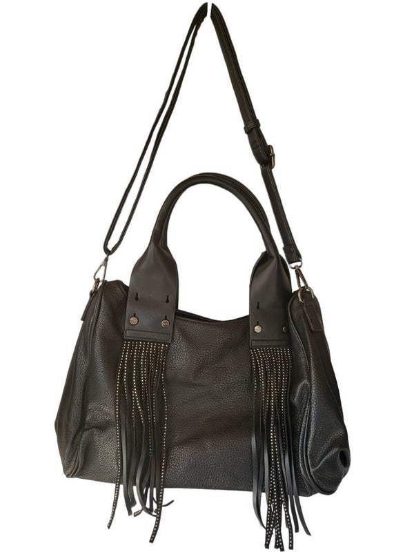 Handtasche schwarz "Glitzerfransen", 2x verfügbar