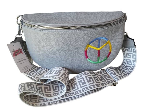 Brusttasche grau "Peace" - 1x verfügbar