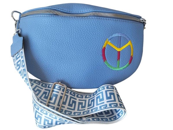 Brusttasche blau "Peace" - 1x verfügbar