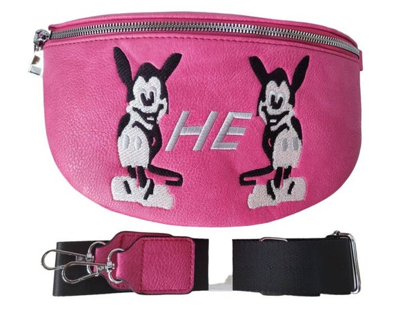 Brusttasche pink "Maus" - 1x verfügbar