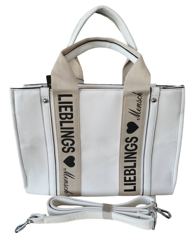 Handtasche weiss "Lieblingsmensch" - 1x verfügbar