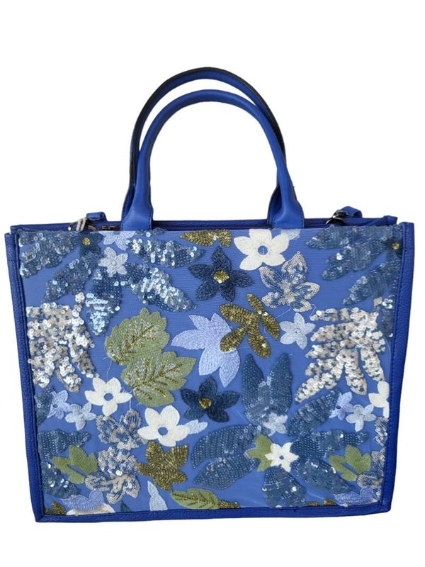Shopping-Tasche blau floral - 1x verfügbar