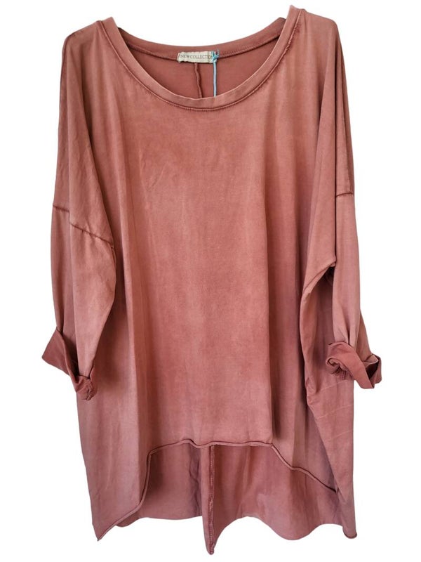Sweatshirt rost/lachs uni, Gr. 42/44 - 1x verfügbar