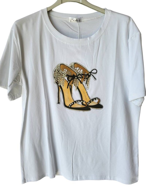 Tshirt weiss mit bling bling "", Gr. 38 - 42, 1x verfügbar