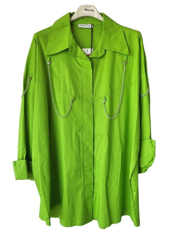 Bluse grün "Ketten", Gr. 38 - 42/44, 1x verfügbar